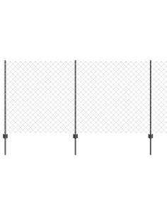 Recinzione con Posto Grigio 1,2 x 25 m Acciaio e PVC 2