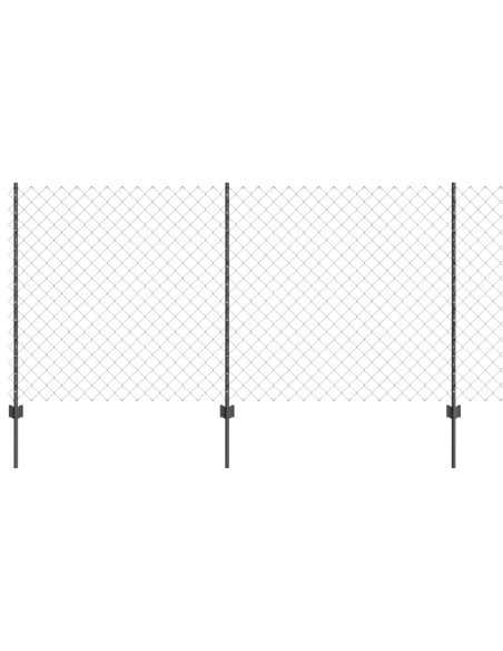 Recinzione con Posto Grigio 1,2 x 25 m Acciaio e PVC