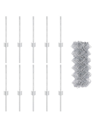Recinzione con Posto Argento 0,4 x 10 m Acciaio