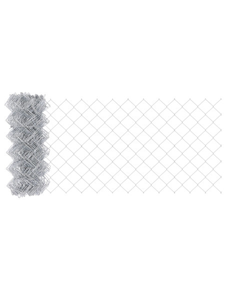 Recinzione a Catena  con 10 Posti U Argento 0.6x10 m Acciaio