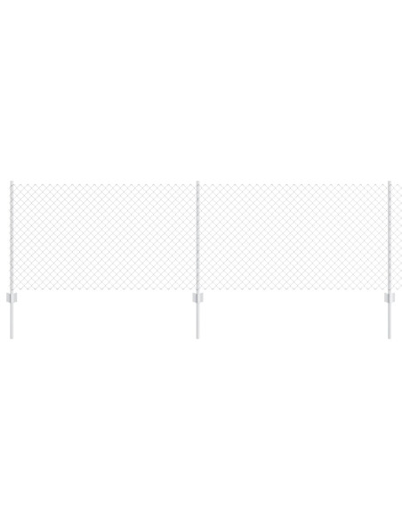 Recinzione a Maglie  con 10 Post U Argento 0.8x10 m Acciaio