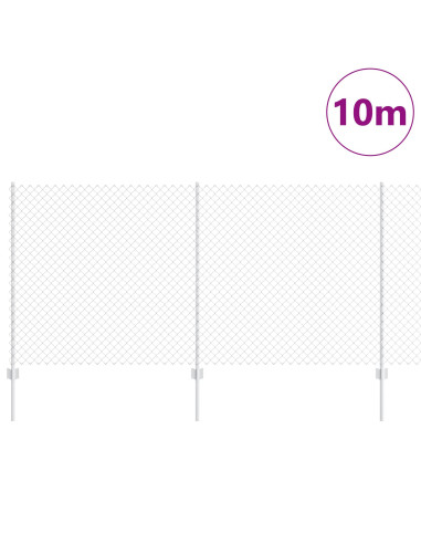 Recinzione con Posto Argento 1,2 x 10 m Acciaio