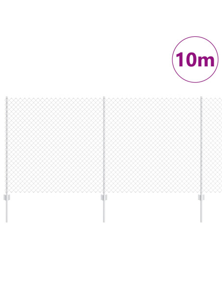 Recinzione a Catena  con 20 U Post Argento 1,2x10 m Acciaio
