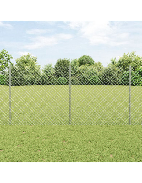 Recinzione a Catena  con 20 U Post Argento 1,2x10 m Acciaio