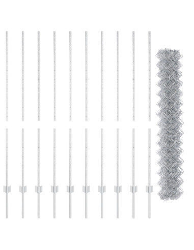 Recinzione con Posto Argento 1,4 x 10 m Acciaio