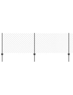 Recinzione con Posto Grigio 0,8 x 10 m Acciaio e PVC