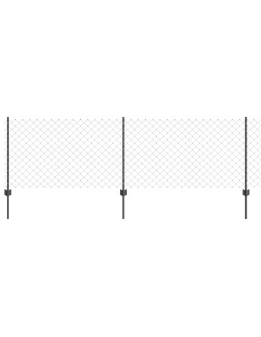 Recinzione con Posto Grigio 0,8 x 10 m Acciaio e PVC