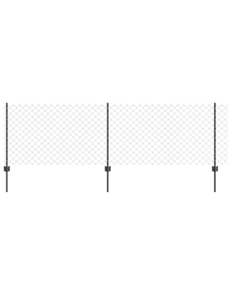 Recinzione con Posto Grigio 0,8 x 10 m Acciaio e PVC