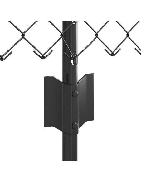 Recinzione con Posto Grigio 0,4 x 25 m Acciaio e PVC