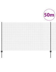 Recinzione con Posto Grigio 1,4 x 50 m Acciaio e PVC