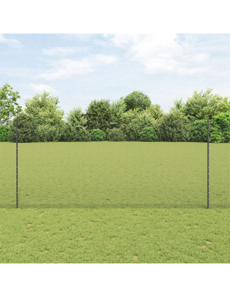Recinzione in Rete Saldato  con 44 Post U Grigio 1.4x50 m Acciaio