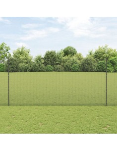 Recinzione con Posto Grigio 1,5 x 50 m Acciaio e PVC
