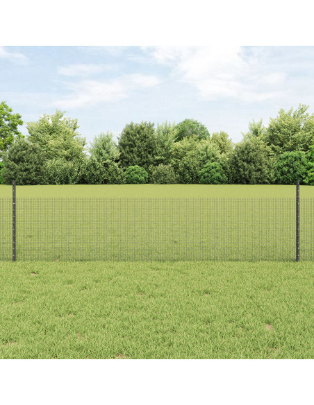 Recinzione in Rete Saldato  con 44 Post U Grigio 0.5x100 m Acciaio