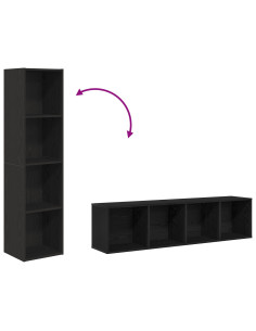 Cabinet per Libri/Cabinet per TV Rovere Nero 36x30x143 cm