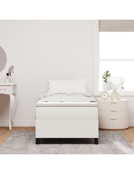 Letto con Box Spring  con Materasso Crema 90x200 cm Tessuto in Corduroy
