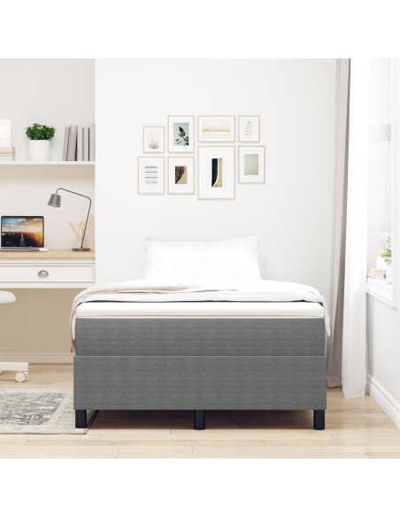 Letto con Box Spring e Materasso Grigio Chiaro 120x200 cm Tessuto in Corduroy