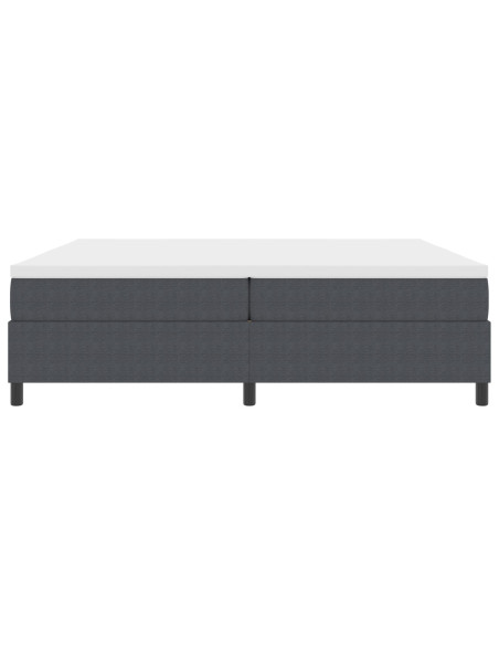 Letto con Rete a Molle e Materasso Grigio Scuro 200x200 cm Tessuto in Corduroy