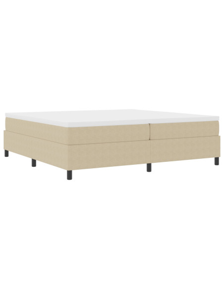 Letto a molle Grigio chiaro e bianco 200 x 200 cm