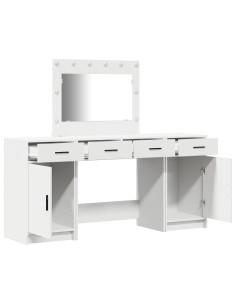 Tavolo da Trucco con cassetto 3 pcs Bianco Legno multistrato