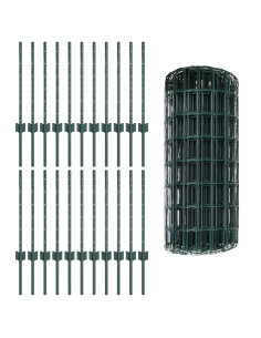 Recinzione con Posto Verde 0,6 x 50 m Acciaio e PVC