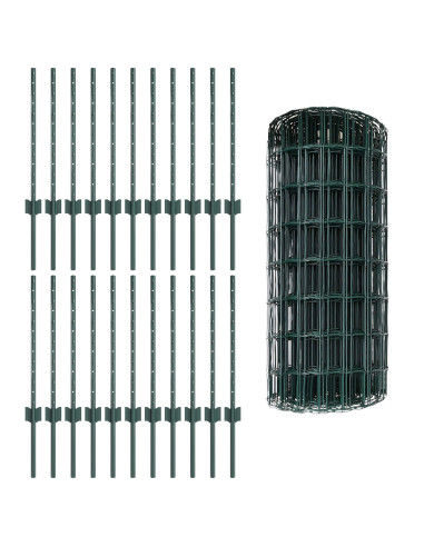 Recinzione con Posto Verde 0,6 x 50 m Acciaio e PVC