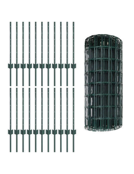 Recinzione con Posto Verde 0,6 x 50 m Acciaio e PVC