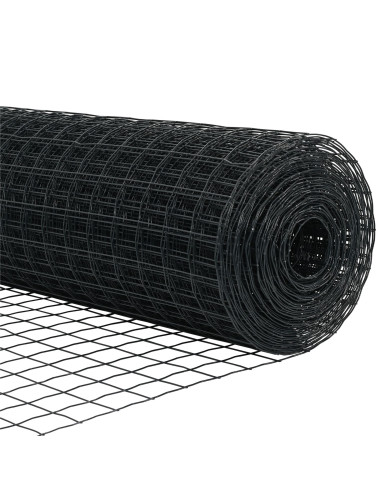 Recinzione con Posto Grigio 0,6 x 25 m Acciaio e PVC