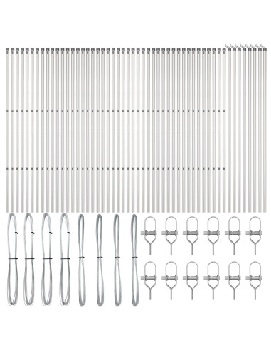 Palo della recinzione 52 pcs Grigio 3,2 x 3,2 x 190 cm