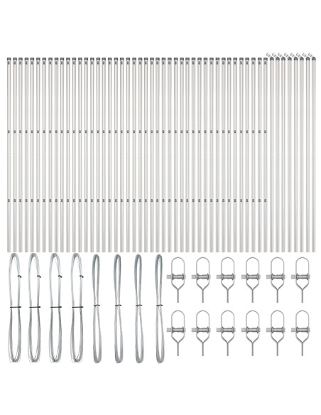 Pali per recinzione  52 pcs Ø32 mm 190 cm Acciaio zincato