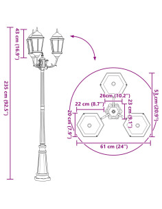 Luce da Giardino Bianco 61 x 53 x 235 cm Alluminio e vetro