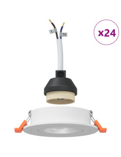 Spotlight 24 pcs Bianco 9 x 9 x 2 cm Alluminio