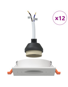 Spotlight 12 pcs Bianco 9 x 9 x 2 cm Alluminio