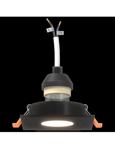 Spotlight 24 pcs Nero 9 x 9 x 2 cm Alluminio