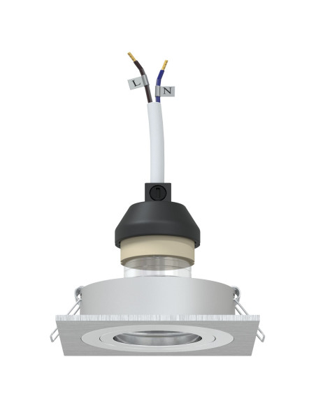 Faretti incassati  12 pz Quadrato GU10 Argento 91x91 mm