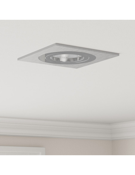 Fari Incassati  24 pz Quadrati GU10 Argento 91x91 mm