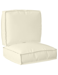 Set di Cuscini per Pallet 2 pcs Crema Tessuto Oxford