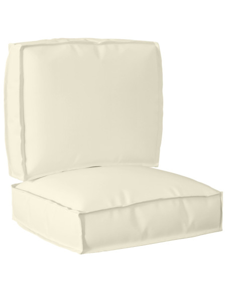 Set di Cuscini per Pallet 2 pcs Crema Tessuto Oxford