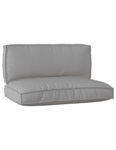 Set di Cuscini per Pallet 2 pcs Grigio Tessuto Oxford