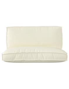 Set di Cuscini per Pallet 2 pcs Crema Tessuto Oxford