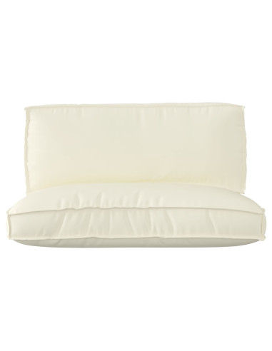 Set di Cuscini per Pallet 2 pcs Crema Tessuto Oxford