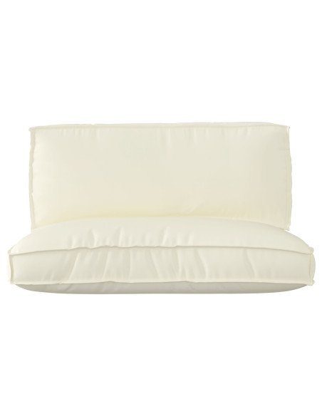 Set di Cuscini per Pallet 2 pcs Crema Tessuto Oxford