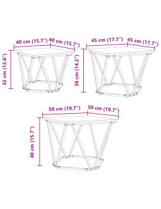 Tavolino da salotto 3 pcs Rovere fumé