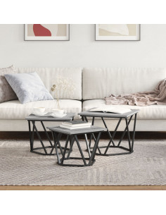 Tavolino da salotto 3 pcs Grigio Sonoma