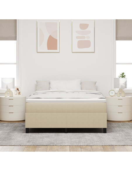 Letto Box Spring con Materasso Verde Chiaro Grigio 140x200 cm Tessuto in Corduroy