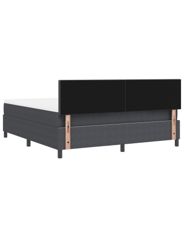 Letto a molle con testiera Grigio Scuro e Bianco 180 x 200 cm