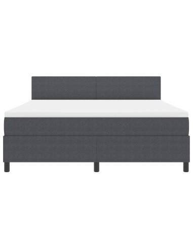 Letto a Sorgente LED Grigio Scuro e Bianco 180 x 200 cm