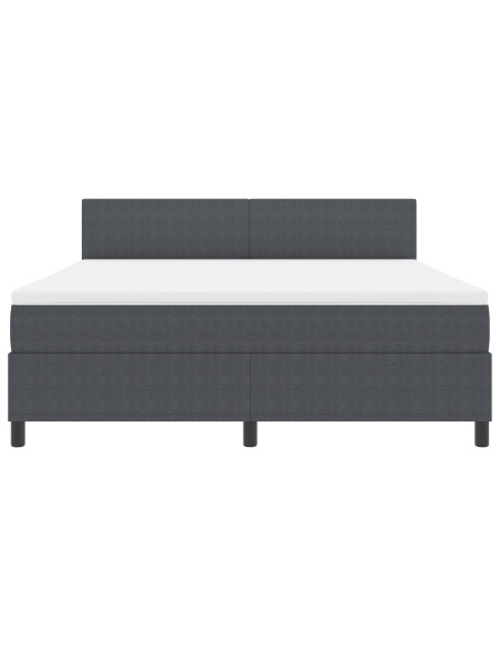 Letto a Sorgente LED Grigio Scuro e Bianco 180 x 200 cm