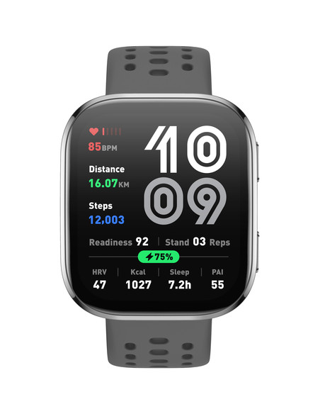 Amazfit Bip 6 Charcoal 5 cm (1.97") AMOLED Digitale 390 x 450 Pixel Touch screen Argento GPS (satellitare)