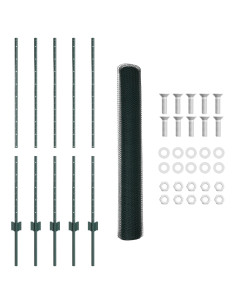 Recinzione con Posto Verde 1,2 x 10 m Acciaio e PVC