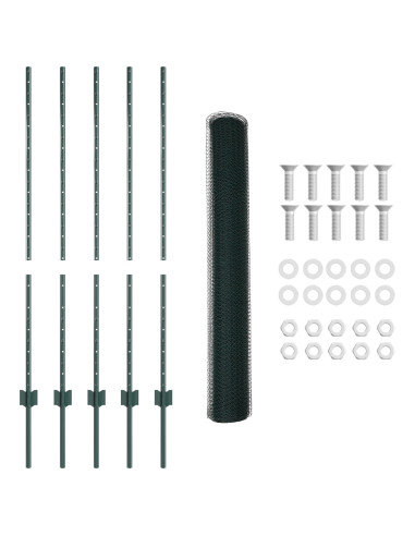 Recinzione con Posto Verde 1,2 x 10 m Acciaio e PVC